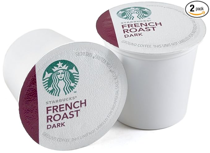 Starbucks Coffee K-Cup Pods, French Roast, Dark Roast Coffee, Notes of Dark Caramel & Sweet Smoke, Keurig Genuine K-Cup Pods, 24 CT K-Cups/Box (Pack of 2 Boxes)