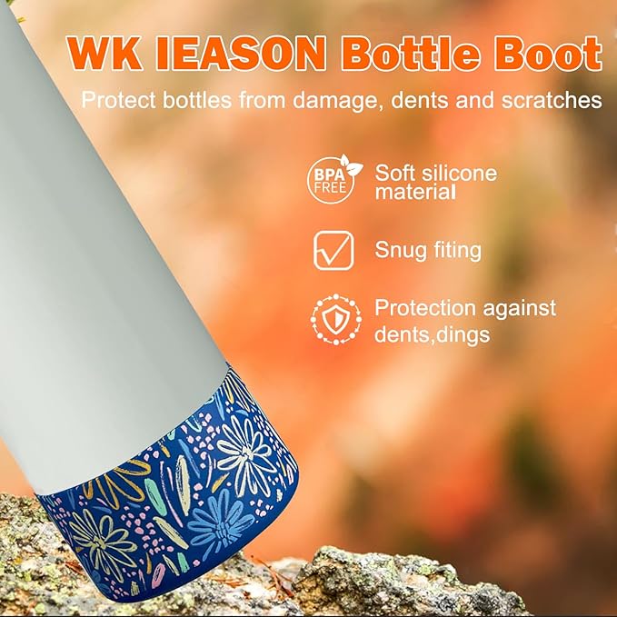 WK IEASON 2Pcs Silicone Boot for Owala Water Bottle, Protective Flask Bottom Cover Base for Owala FreeSip Twist and Flip Flask Water Bottle Accessories-3.56inch Bottom Diameter