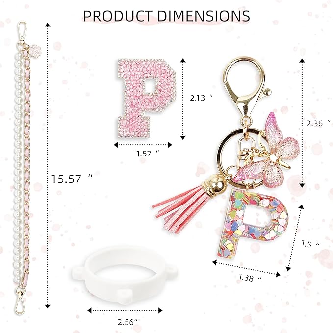 Letter Handle Strap Accessories with Cute Initial Charm Compatible with Owala Water Bottle 24oz 32oz 40oz Owala Kids
