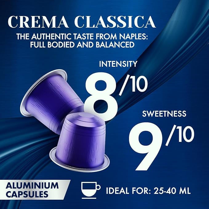 Caffè Borbone Crema Classica Aluminum Capsules Compatible with Nespresso Original Machines, Medium Roast, 50 Count