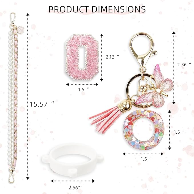 Letter Handle Strap Accessories with Cute Initial Charm Compatible with Owala Water Bottle 24oz 32oz 40oz Owala Kids