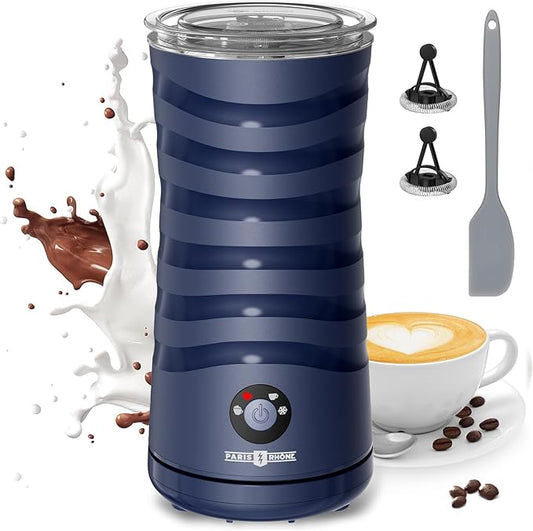Milk Frother, Paris Rhône 4-in-1 Milk Steamer and Frother, Hot & Cold Foam Milk Warmer with Temperature Control, Auto Shut-Off Frothers for Coffee, Latte, Cappuccino, Macchiato