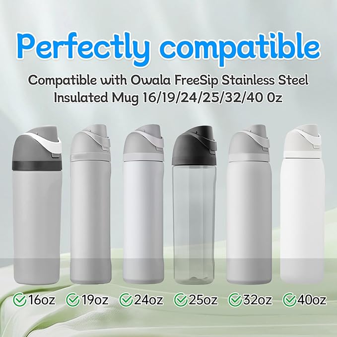 6 Sets Replacement Stopper and O Ring Gasket Compatible with Owala FreeSip 24oz 32oz,Water Bottle Lid Insert Cap Rubber Seal Parts for Owala 16/19/24/32/40oz Mouthpiece Accessories Z6S2