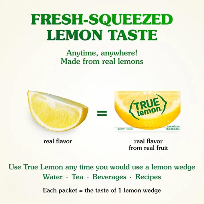 True Lemon Crystalized Lemon 32 Packet Box (3 Pack)= 96 Single Packets