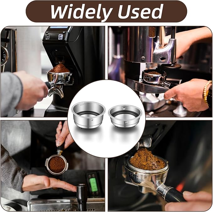 2 Pcs 51mm Portafilter Basket Espresso Basket Stainless Steel Coffee Filter Pressurized Coffee Filter Cups Compatible with 51mm Portafilter Machines for Home Office Machine Serving
