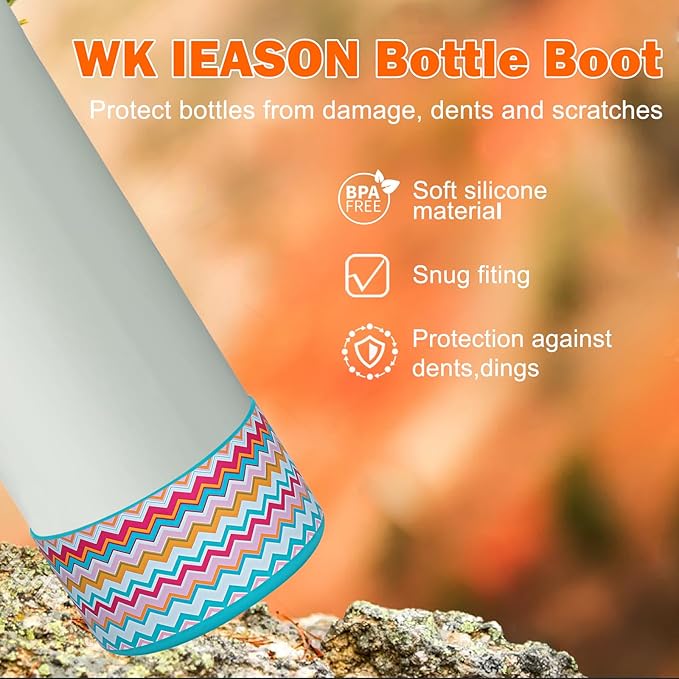 WK IEASON 2Pcs Silicone Boot for Owala Water Bottle, Protective Flask Bottom Cover Base for Owala FreeSip Twist and Flip Flask Water Bottle Accessories-2.83inch Bottom Diameter