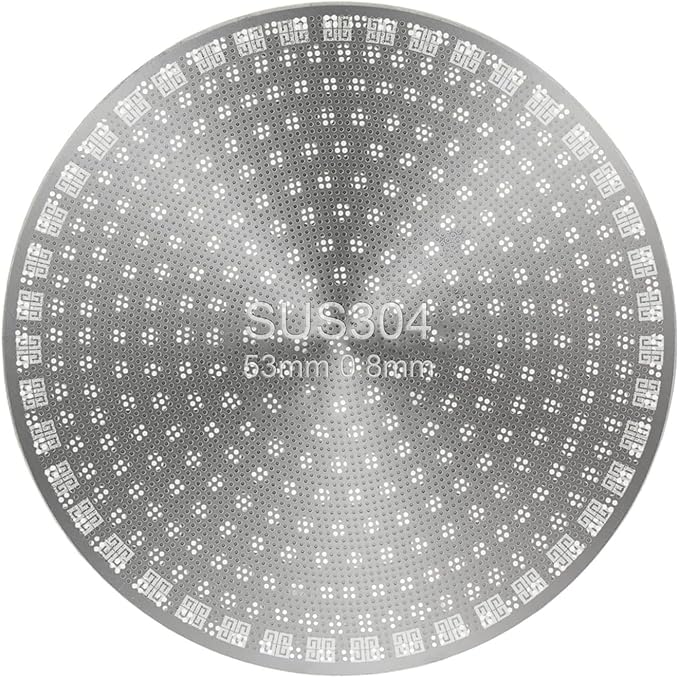 53mm Espresso Puck Screen, 1.7mm Thick Stainless Steel Coffee Filter Plate, Reusable Lower Shower Screen for 54mm Portafilter Baskets, Anti-Channeling Barista Tool