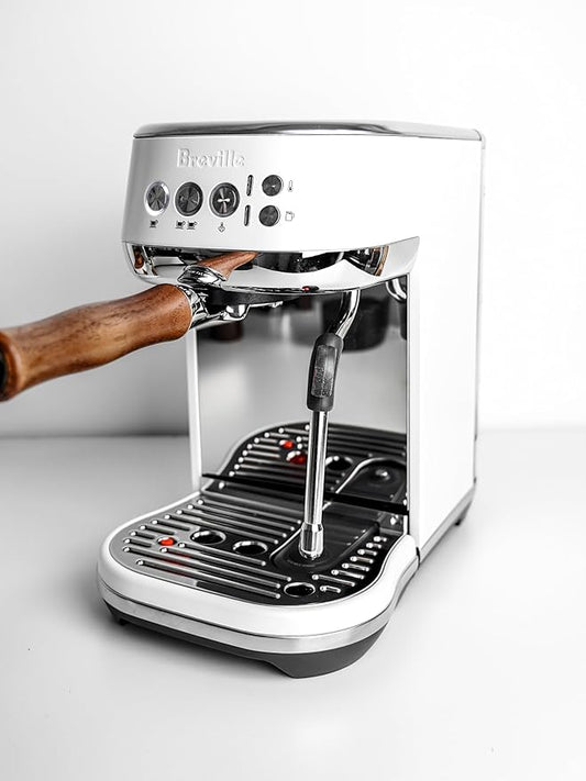 Normcore 54mm Bottomless Portafilter with 18g Precision Filter Basket, Fits Breville 54mm Machines Including Bambino Plus BES500, Genuine American Walnut Handle
