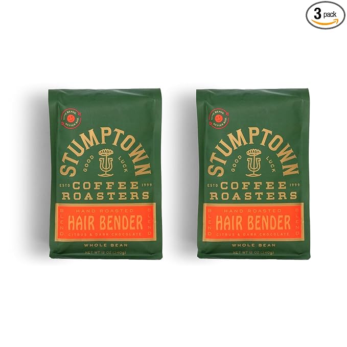 Stumptown Coffee Roasters Medium Roast Whole Bean Coffee | Hair Bender | Citrus and Dark Chocolate | 24 Ounces