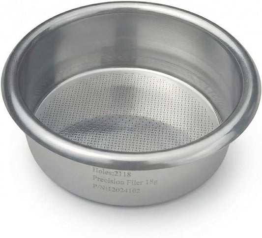 Espresso Accessories, 58mm Espresso Filter Basket (18g Laser Flat Hole) – 2118 High-Density Laser-Cut Perforations, 0.8mm Wall Thickness, High-Efficiency Extraction for Richer Flavor