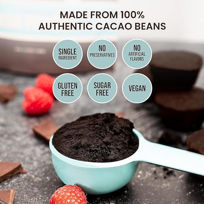 Black Cocoa Powder for Baking (1 lb) – Dutch Processed Dark Cocoa Powder, Alkalized, Unsweetened Chocolate Flavor | Natural Food Coloring Substitute | Vegan, Gluten & Sugar-Free, Keto Friendly