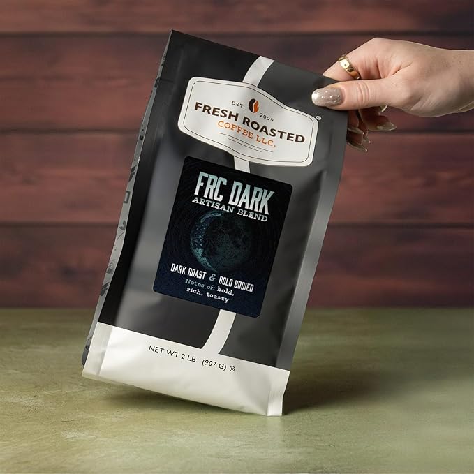 Fresh Roasted Coffee, FRC Dark Roast Blend, 2 lb (32 oz), Kosher, Whole Bean
