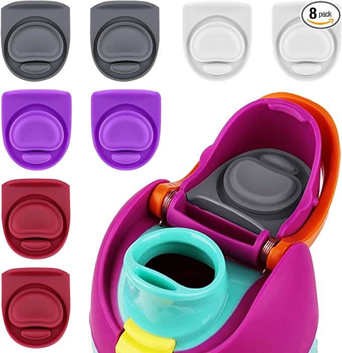 8 Pcs Replacement Rubber Seal Stopper Compatible with Owala FreeSip 32oz,Bottle Top Gasket Lid for Owala 16/19/24/32/40oz Seal Mouth Cap Silicone Stopper Parts Insert Accessories（4 colors 9