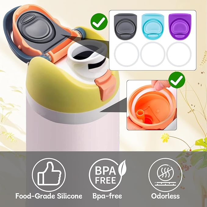 3 Sets Replacement Seal Stopper and O Ring Gasket Compatible with Owala FreeSip 24oz 32oz,Water Bottle Lid Insert Cap Rubber Seal Parts for Owala 16/19/24/32/40oz Mouth Piece Accessories Z3K11