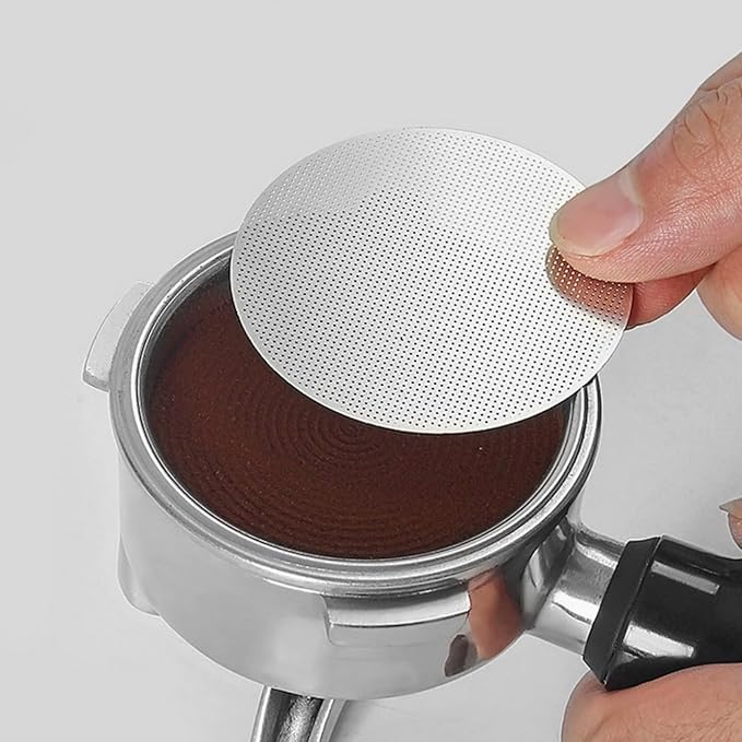 4 Pack 53.3mm Espresso Puck Screen, Reusable Coffee Filter Screen for B reville Portafilter, Stainless Steel 0.2mm Ultra-Thin Portafilter Filter Screen,Compatible with Espresso Machine