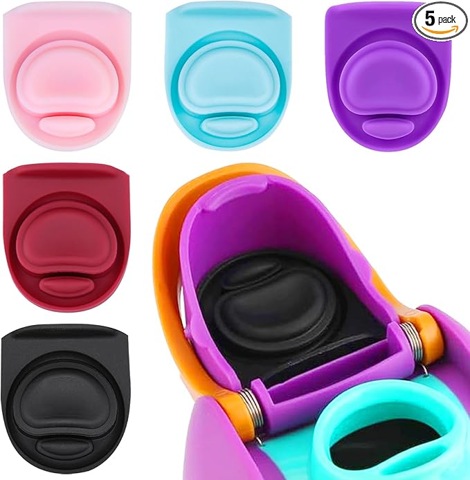 Rubber Seal Replacement Stopper Compatible with Owala Freesip16/19/24/32/40oz Spout Lid,5 Pcs Water Bottle Gasket Silicone Cap Insert Gasket Stopper Replacement Parts Accessories (5 Colors 7)