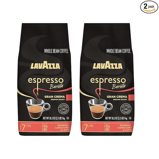 Lavazza Gran Crema Espresso, 2.2-Pound - Pack of 2 (Packaging May Vary)