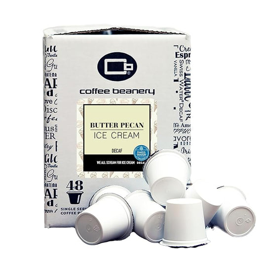 Butter Pecan Ice Cream Decaf Coffee Pods by Coffee Beanery | 96ct Bulk Flavored Decaf Coffee Pods Medium Roast Coffee Pods| 100% Specialty Arabica Coffee| Gourmet Coffee Pods