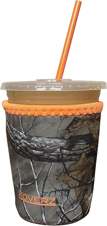 Koverz Iced Coffee Sleeve, Insulated Neoprene Cup Sleeve, Fits a 16 Oz. Coffee Cup, Washable and Reusable, Iced Coffee Accessories, Small Realtree Camo