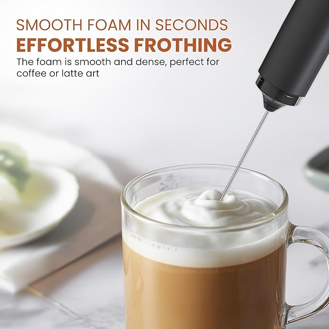 Portable Travel Frother with Case Mini - Battery Operated Handheld Milk Frother with Cover - Coffee Mixer Wand - Wisking Tool Electric Whisk - Coffee Stirrers Electric Whisker - Drink Mixer Handheld