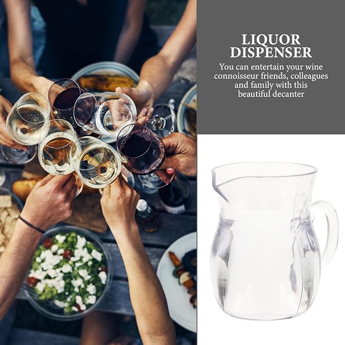 Kichvoe 2pcs Acrylic Wine Decanter Set: Liquor Dispenser with Handle Individual Small Decanter Cream Pitcher Milk Pourer Coffee Mug Tea Maple Syrup Serving, 70ml/2.4oz