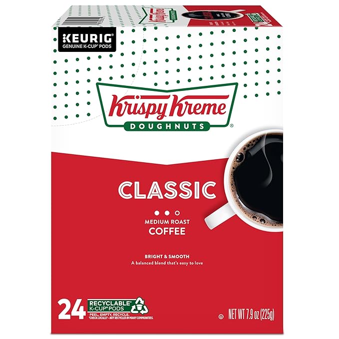 Krispy Kreme Classic Coffee, Keurig Single Serve K-Cup Pods, Medium Roast, 96 Count