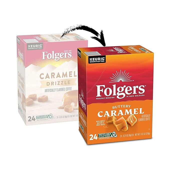 Folgers 6680 Caramel Drizzle Coffee K-Cups, 24/box