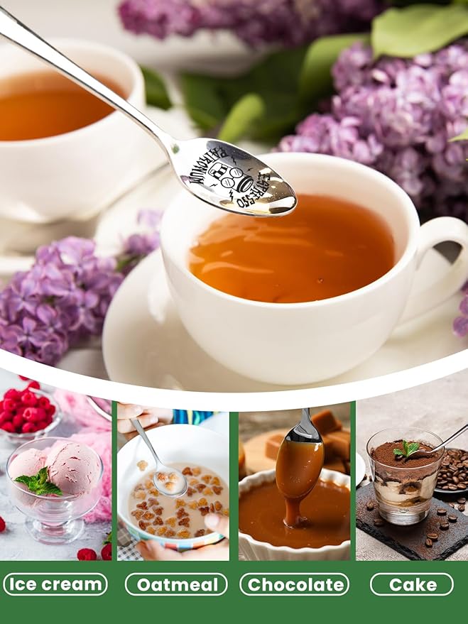 Funny Stainless Steel Coffee Spoon Tea Spoon, Gifts for Coffee Lovers Bookworm Friends Fans Birthday Christmas Graduation