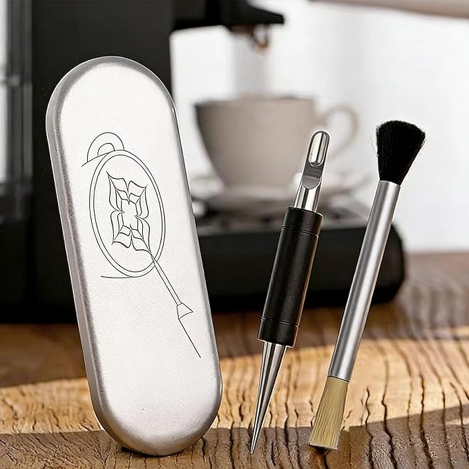 Coffee Latte Art Needle Set, 2-Piece Espresso Decorating Tools Barista Pattern Pens for Home Bar (Ebony)