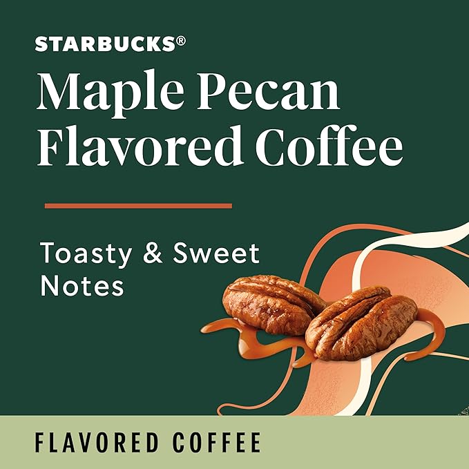 Starbucks K-Cup Coffee Pods, Flavored Hot or Iced Coffee, Maple Pecan, 10 Keurig Pods