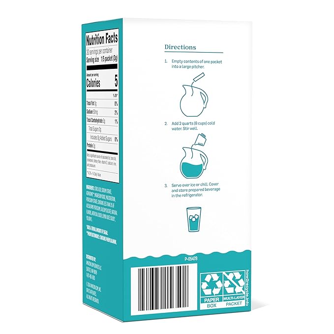 Amazon Grocery, Lemonade Drink Mix Singles, 3.2 Oz