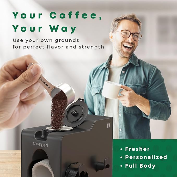 Savepod Paper Coffee Filters for Savepod Pod Maker, Reusable Pods Alternative, Disposable Coffee Filter, Single Serve Coffee Machine, Compatible with Keurig Coffee Machines and K Cup Brewer, 200 Count