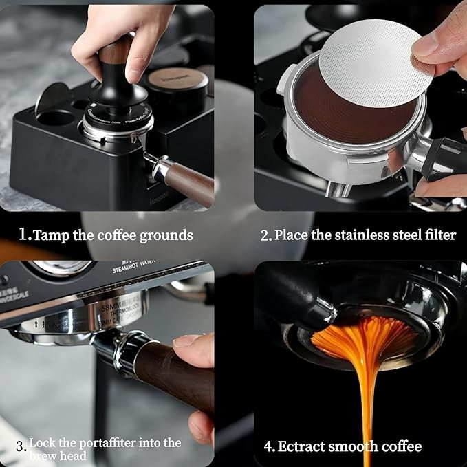 4 Pack 53.3mm Espresso Puck Screen, Reusable Coffee Filter Screen for B reville Portafilter, Stainless Steel 0.2mm Ultra-Thin Portafilter Filter Screen,Compatible with Espresso Machine