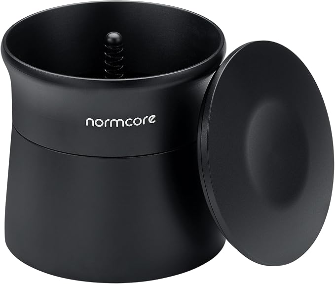 Normcore 51mm 2-in-1 Magnetic Dosing Cup, Espresso Dosing Funnel with Portafilter Dosing Shaker, Barista Grinder Dosing Tools Fit 51mm Delonghi Portafilter, Matte Black Anodized Aluminum