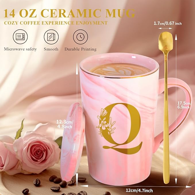 Personalized Ceramic Coffee Mug with Lid Tea Cup New Mom Dad Gifts after Birth First Time Mama Parents Announcement Nurse Newborn Pregnancy Wife Maternity Expecting Gender Neutral Cool Funny Present,Q