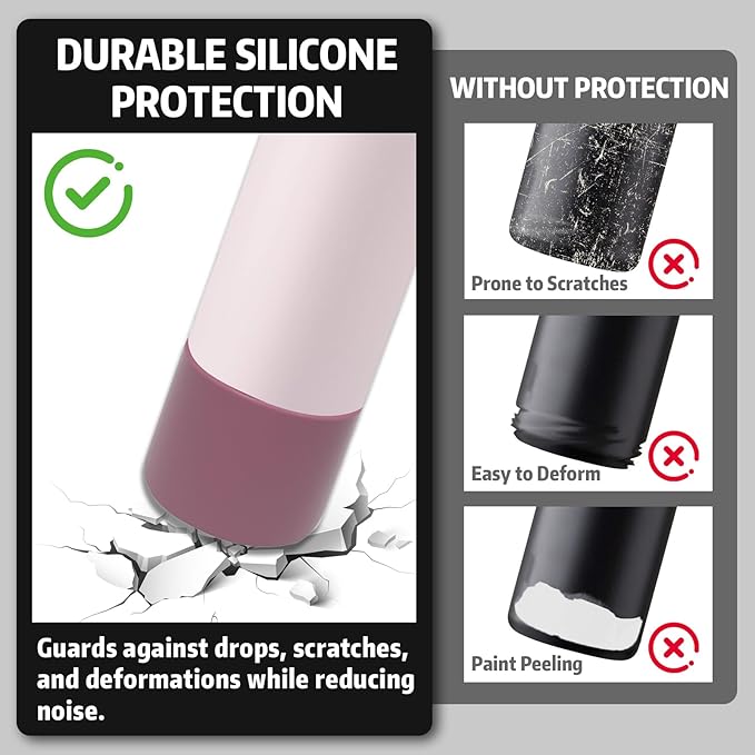 Silicone Boot for Owala 40oz Water Bottle – Anti-Slip Protective Cover, Bottle Boot, Base Cover Compatible with FreeSip, Sleeve for Stainless Steel Tumblers （Light Sorrel, 40oz