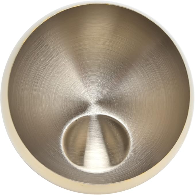 Stainless Steel Sugar Bowl with Tilted Spout, Spherical Design Brushed Metal Container for Sugar Cubes, Candy, Nuts, Salt- 3 Sizes for Home Kitchen, Cafe, Restaurant Parties (Golden)