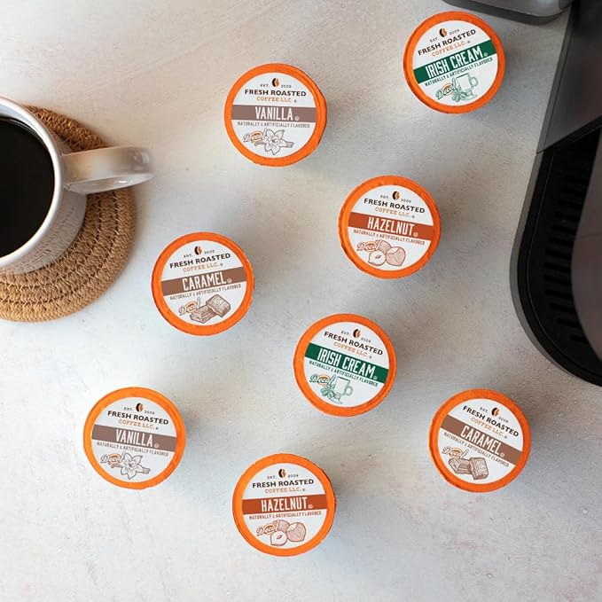 Fresh Roasted Coffee, Decaf Traditional Flavors, Flavored Coffee Pod Variety Pack, K-Cup Compatible, 96 Count