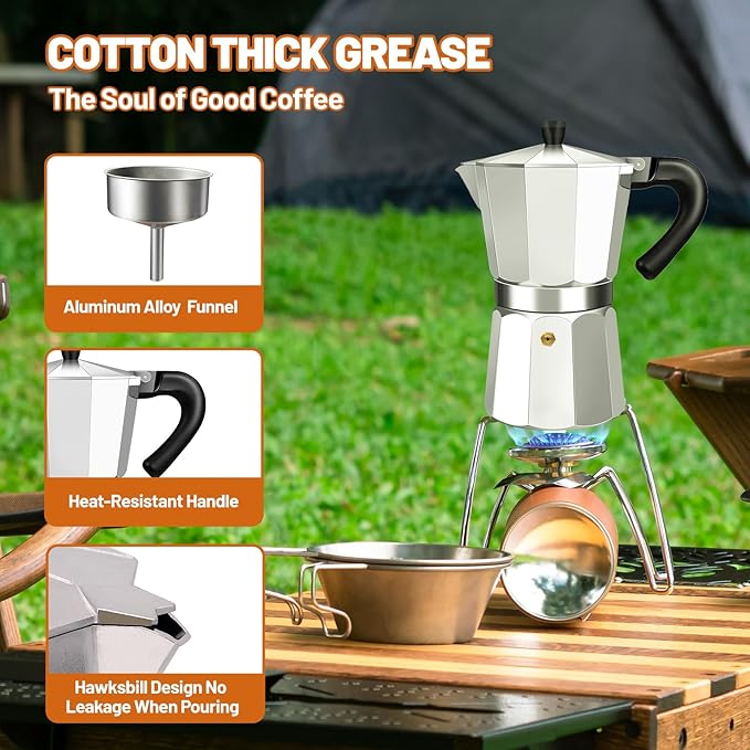 DITOSH 12 Cup Aluminum Espresso Stovetop Moka Pot Express Coffee Maker Percolator Italian Classic Mocha Coffee Machine for Italian and Cuban Cafe Brewing for Home & Camping 600ml 20oz