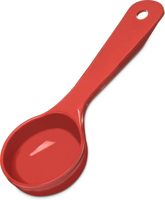 Carlisle FoodService Products Measure Miser Solid Measuring Spoon with Short Handle, 2 Ounces, Red, 1 Count (Pack of 1)