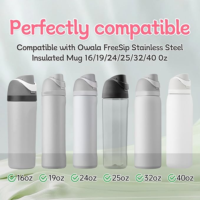 4 Pcs Replacement Rubber Seal Stopper Compatible with Owala FreeSip,Water Bottle Top Gasket Lid for Owala 16/19/24/32/40oz Bottle Mouth Cap Silicone Stoppers Parts Insert Accessories 2PB-2