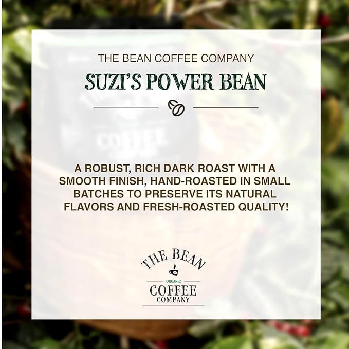 The Bean Organic Coffee Company Suzi's Power Bean, Dark Roast, Whole Bean Coffee, 5-Pound Bag