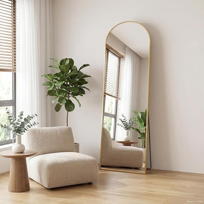 NEWBULIG Full Length Mirror, Upgraded Body Wall Mirrors with Shatter-Proof Glass, Floor Standing Mirror, Home Wall Decor