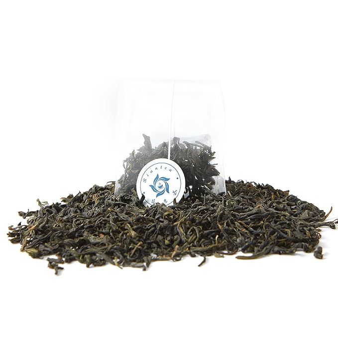 RIANTEA Organic Emerald Green Tea Bags 100% Natural Whole Leaf Tea Bag Naturally Sugar Free Low Caffeine Teabag Premium Original Leafy Green Tea Bag Suitable for Gifts Office Reception (20 Counts)