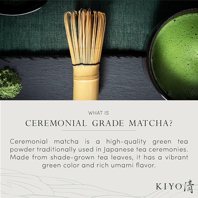 Kiyo Matcha Organic Classic Grade Chiba No Shiro Matcha - Pure Japanese First Harvest Organic Ceremonial Grade Matcha Green Tea Powder from Kagoshima, Japan (40g/1.41oz)
