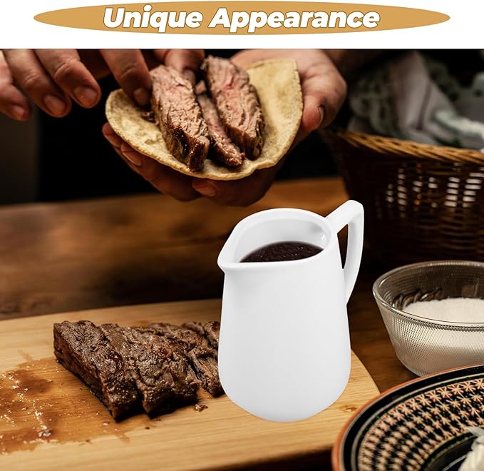 PRETYZOOM Ceramic Milk Pitcher with Handle 15Oz Porcelain Creamer Jug for Coffee Latte Art Sauce Salad Dressing and Home Kitchen Use