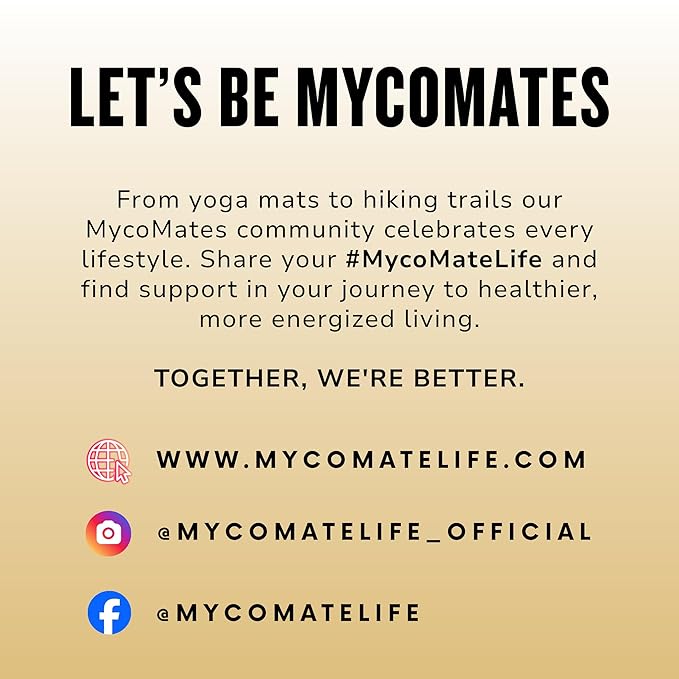 MycoMate Lifted Lemonade Instant Yerba Mate Powder with 4 Functional Mushrooms, Collagen & Adaptogens Clean Energy Drink Mix for Focus, Gut Health & Immunity No Sugar 30 Servings
