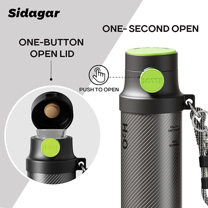 18 oz Insulated Water Bottle, Stainless Steel Travel Mug with Lid, Double Wall Vacuum Sports Water Bottle, BPA Free, Leak-Proof, Fits in Car Cup Holder, Great for Men Kid School, Silver