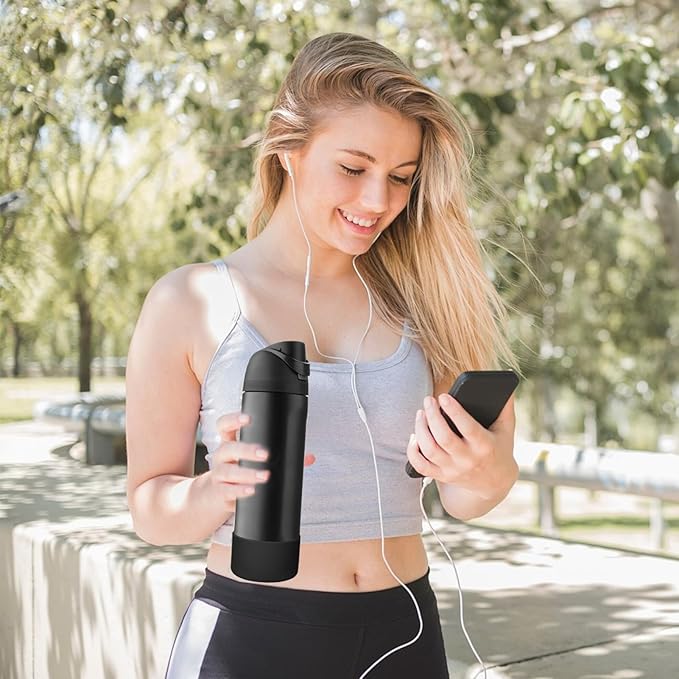 2PCS Silicone Water Bottle Boot, Compatible with Owala 24oz 32oz 40oz, Protective Anti-Scratch & Anti-Dent No Noise Sleeve Cover for FreeSip/Twist/Flip Water Bottles (Very Very Dark, 24oz)