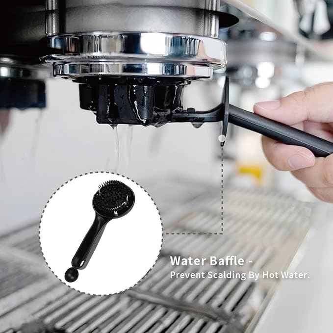 Coffee Grouphead Cleaning Brush Professional Sturdy Efficient with Water Deflector for 58mm Grouphead Coffee Machine POM Handle Durable